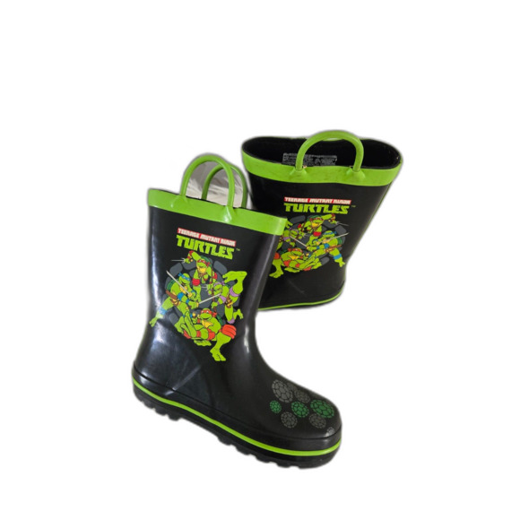 TMNT Teenage Mutant Ninja Turtles Rainboots Kids 11/12 Green Slip-On Unisex - Picture 1 of 7
